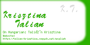 krisztina talian business card